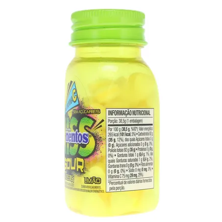 Pastilha Mentos Kiss Suor Limão Ácido Frasco com 55un - 38.5gr 360-7