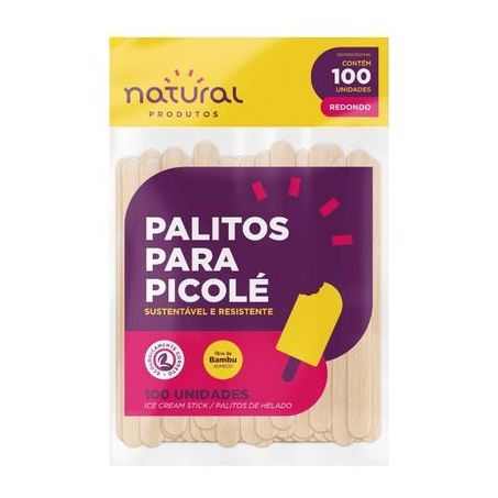 Palito picole natural bambu c100