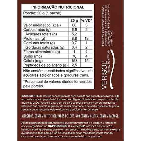 Cappuccino Fit  Chocolate Belga 20g 360-1