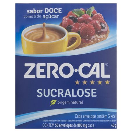 ADOÇANTE EM PÓ DIET SUCRALOSE ZERO CAL COM 50 SACHÊS