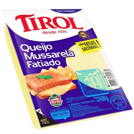 QUEIJO MUSSARELA FATIADO TIROL 400G