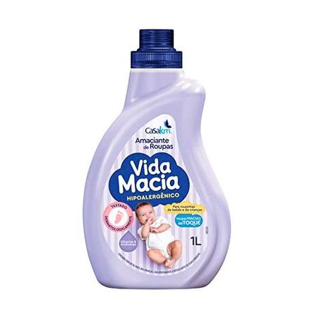 Amaciante de Roupas Vida Macia Glicerina & Amêndoas Frasco 1lt