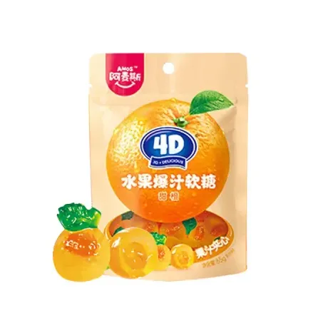 BALA AMOS 4D FRUIT GUMMY 65G ORANGE