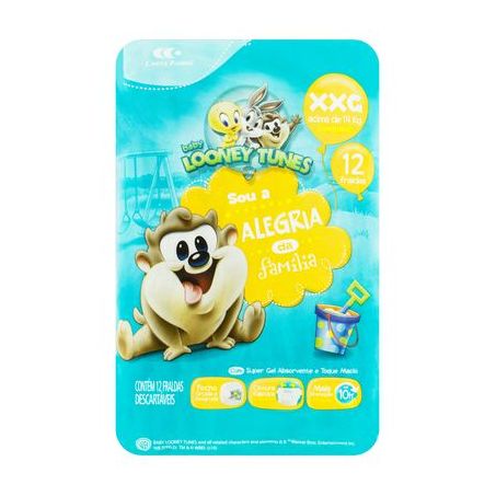 Fralda looping looney tunes xxg 12un-de 12 a 14,5kg-