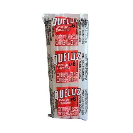 VELA QUELUZ BRANCA N6 22,5G COM 8 UNIDADE
