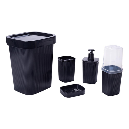 Kit Banheiro Frisado Plasutil com 5 Peças
