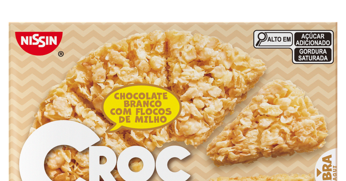 Chocolate Branco com Flocos Nissin Croc Choco 44G