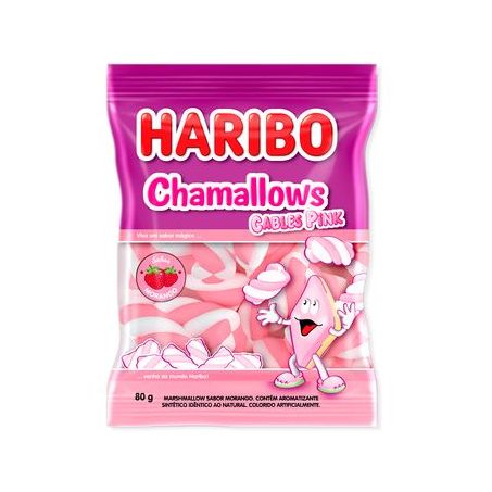 MARSHMALLOW HARIBO CABLES PINK 80G