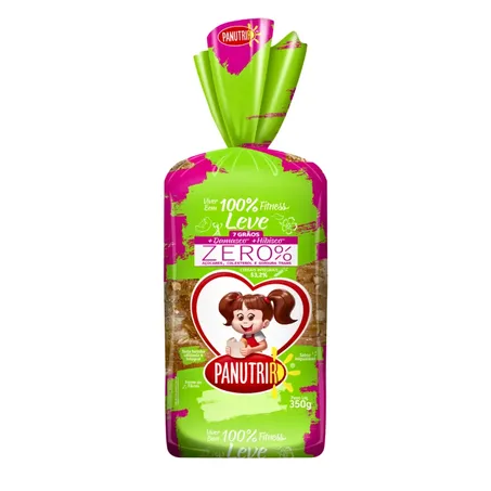 PAO INT 7 GRAOS DAMASCO HIBISCO ZERO PANUTRIR 350G