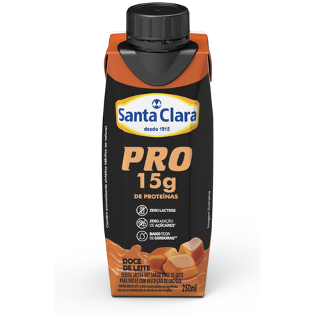 BEBIDA WHEY SANTA CLARA PRO 15G DOCE D LEITE 250ML