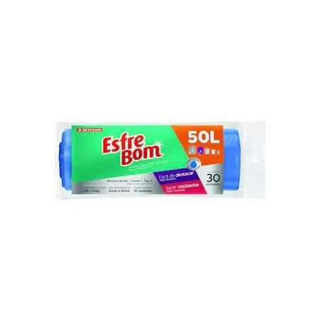 Saco para lixo esfrebom rolo 50l c/30