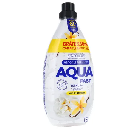 AMACIANTE AQUAFAST CONCENTRADO BRANCO TERNURA LEVE 1,5L PAGUE 1,250L 360-34