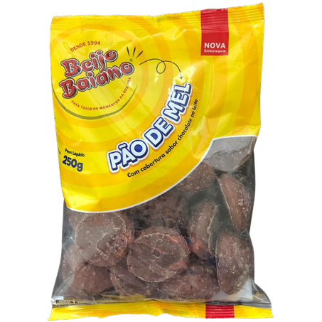 Pão de mel beijo baiano chocolate pacote 250g