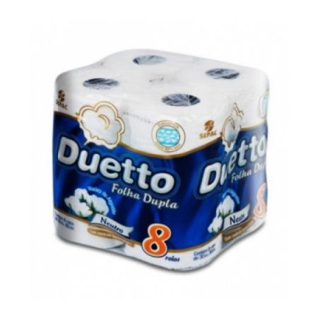 Papel Higiênico Duetto Folha Dupla Neutro 8x30m 
 