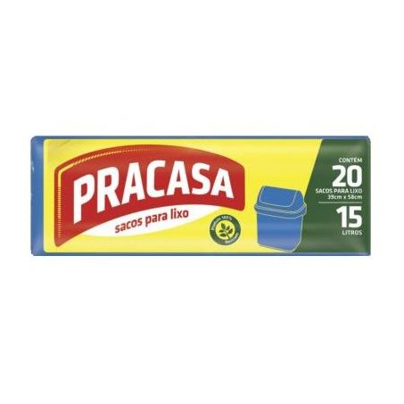 Saco lixo rolo azul pracasa 15lt
