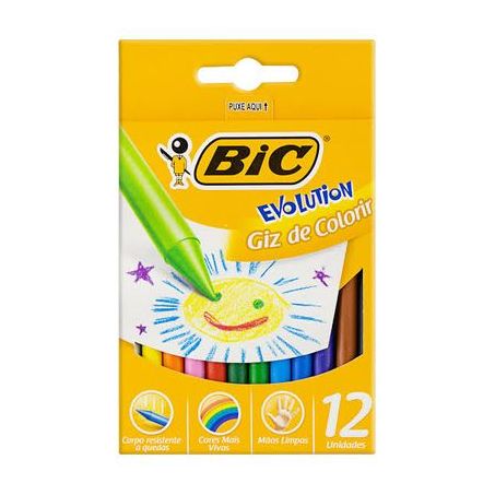 Giz escolar bic colorir eevolution c/12