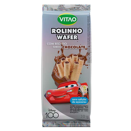 Biscoito Tubo Wafer Vitao Com recheio de Chocolate 30G