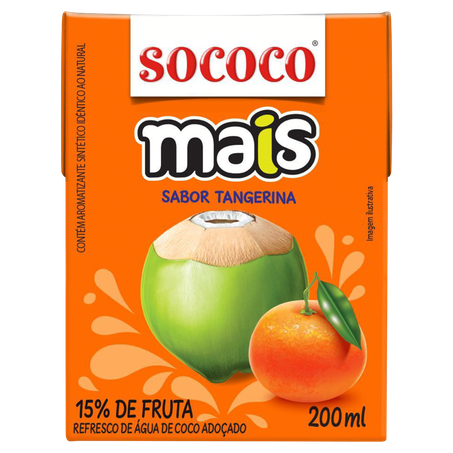 Água de coco sococo + tangerina 200ml