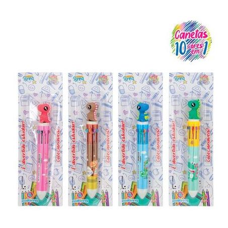 CANETA POLIBRINQ MULTICOLORIDA DINO REF.SCB82