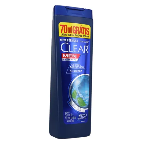 Shampoo Anticaspa Clear Men Ice Cool Menthol Leve 400ml Pague 330ml 360-34