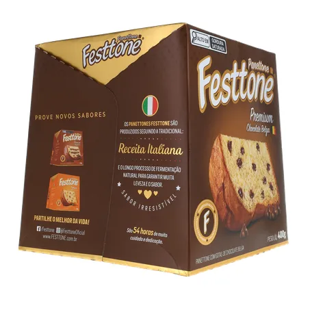 Panettone Festtone Premium Chocolate Belga 400g 360-12