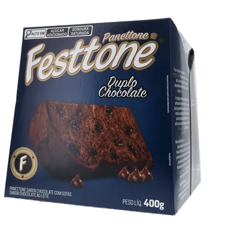 Panettone Duplo Chocolate Festtone 400G 360-20