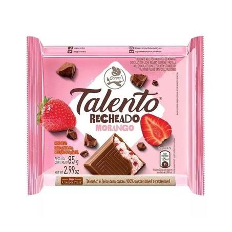 Chocolate Garoto 85g Talento Morango