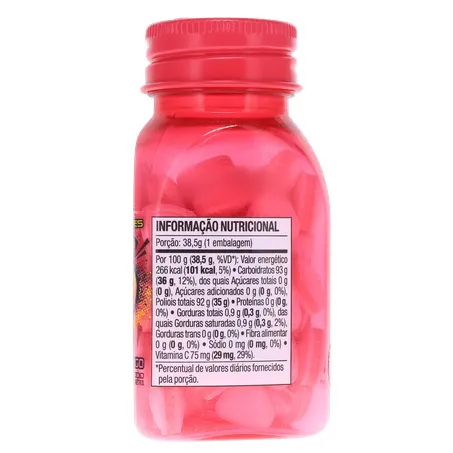 Bala mentos kiss sour sem açúcar morango 38g 360-11