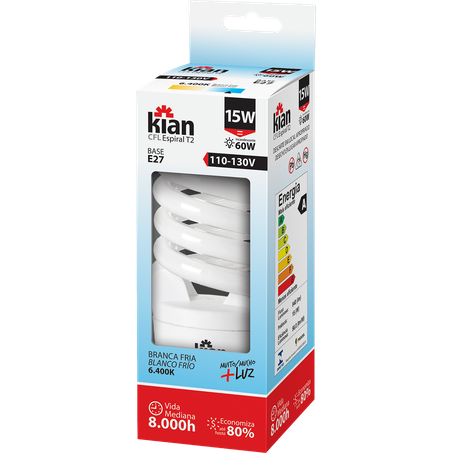 Lamp Eletr. Kian 15w/127v Espiral 5417 6400k