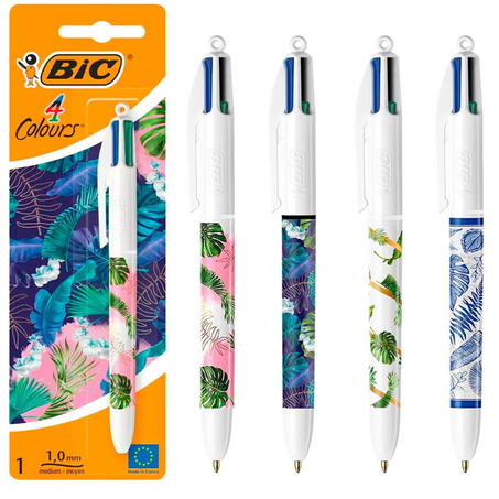 Esc caneta bic 4 cores flora un