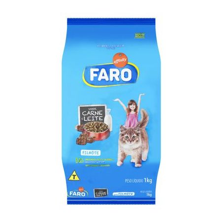 RACAO GATO FARO FILHOTE CARNE LEITE 1KG
