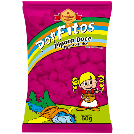 Pipoca doce brasfitos pop fitos pacote 5