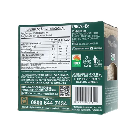 ARROZ PRATO FINO 500G ORGANICO 360-20