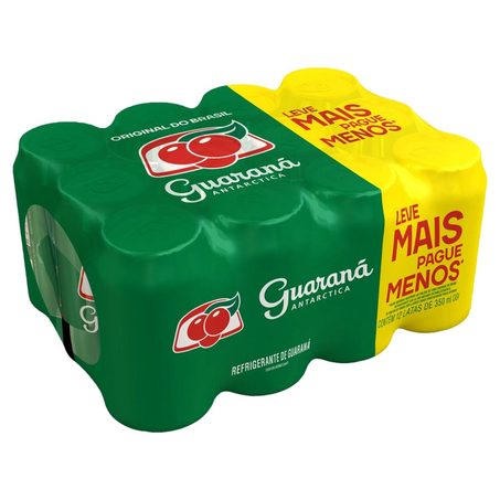 Refrigerante Guaraná Antarctica 350ml - Pack com 12 Latas