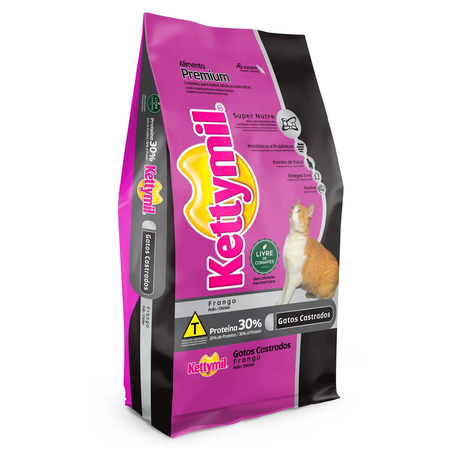 RAÇÃO PARA GATOS CASTRADOS FRANGO KETTYMIL PREMIUM