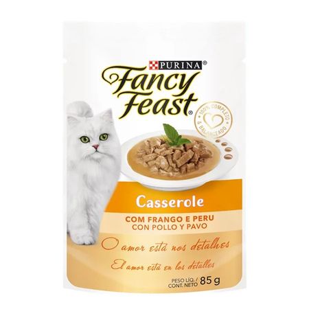 RAÇÃO PURINA 85G CASSEROLE COM FRANGO E PERU AO MOLHO SACHÊ