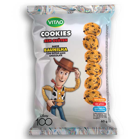Biscoito Cookies Vitao Baunilha com Gotas de Chocolate 60G