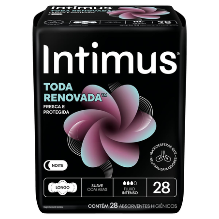 Absorvente Intimus Com Abas - Noturno - Suave - Com 28 Absorventes