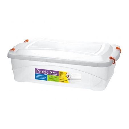 Caixa Organizadora Pratic Transparente com Tampa Unidade 10LT