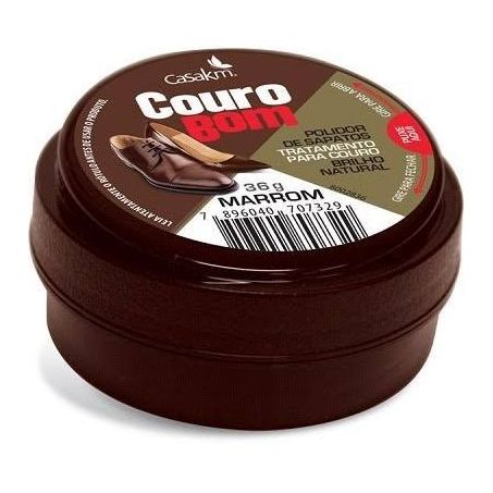 PASTA CALÇADOS COURO BOM CREME MARROM 36G