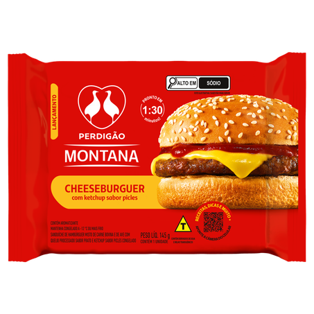Sanduíche Perdigão Montana Cheeseburguer 145G