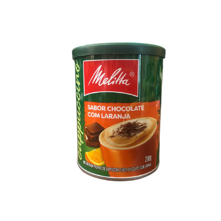 Cappuccino Melitta Solúvel Chocolate Com Laranja Lata 200g 
 