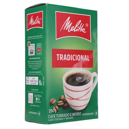 CAFÉ PÓ MELITTA TRADICIONAL VÁCUO 250G 360-32