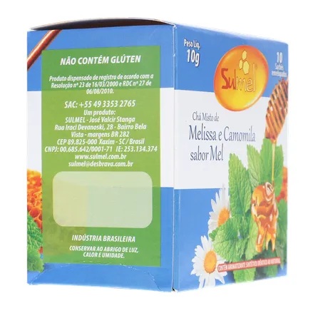 Cha sulmel melissa camomila mel 10g 360-30