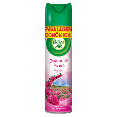 Purificador de Ar Aerossol Bom Ar 360ml - Jasmim - Embalagem Econômica