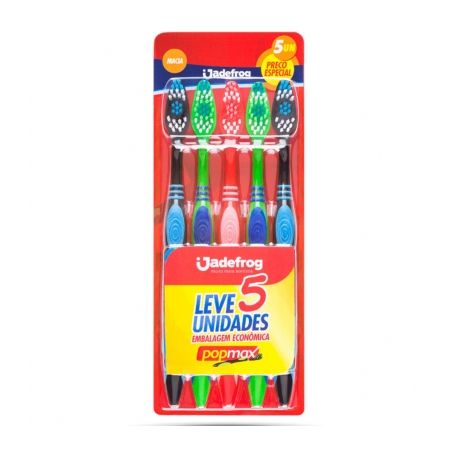 Escova Dental Jadefrog Popmax Macia Embalagemidades 5UN