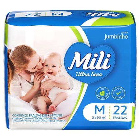 Fralda Mili Jumbinho Ultra Seca m 22un 
 