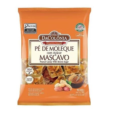 Pé De Moleque Com Açúcar Mascavo Dacolônia 240g