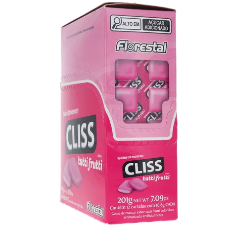 Goma de Mascar Cliss Tutti Frutti Caixa 201gr 360-7