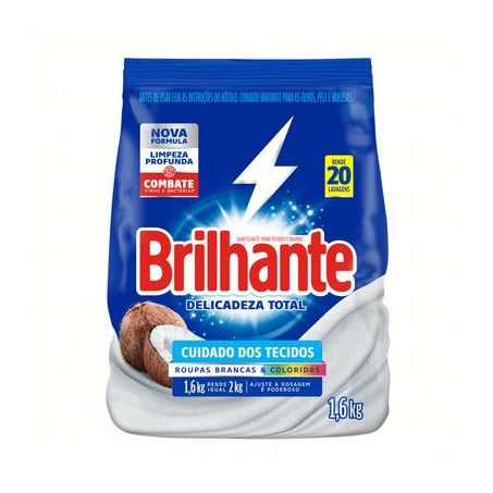 Lava roupas pó delicadeza brilhante 1,6kg
